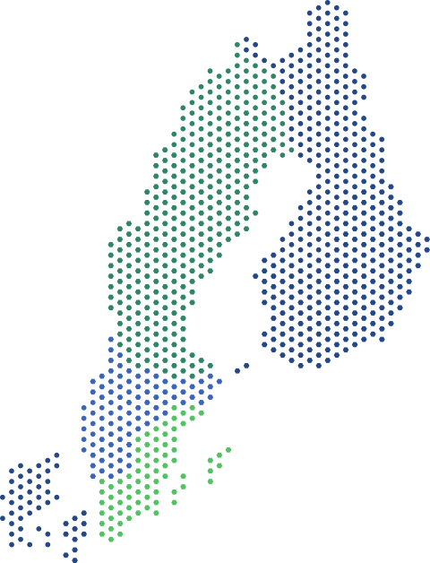 Karta över KL Industris regioner